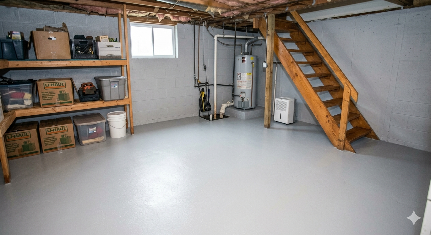 Restored Bellingham basement after water damage cleanup